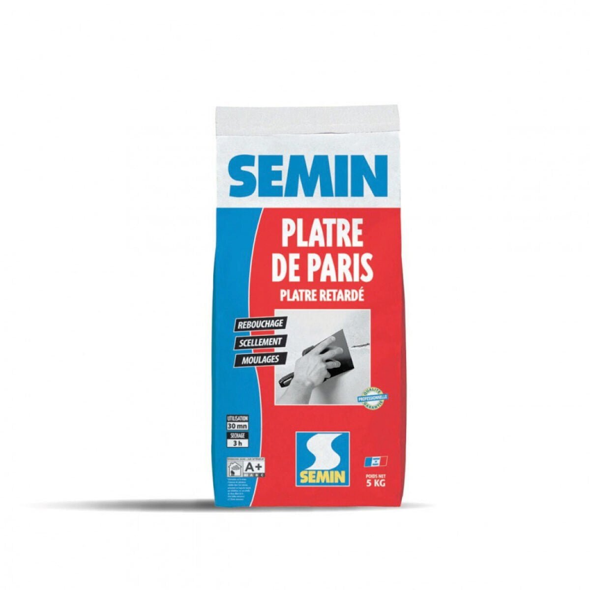 Massa de gesso interior natural PLATRE DE PARIS SEMIN 5kg
