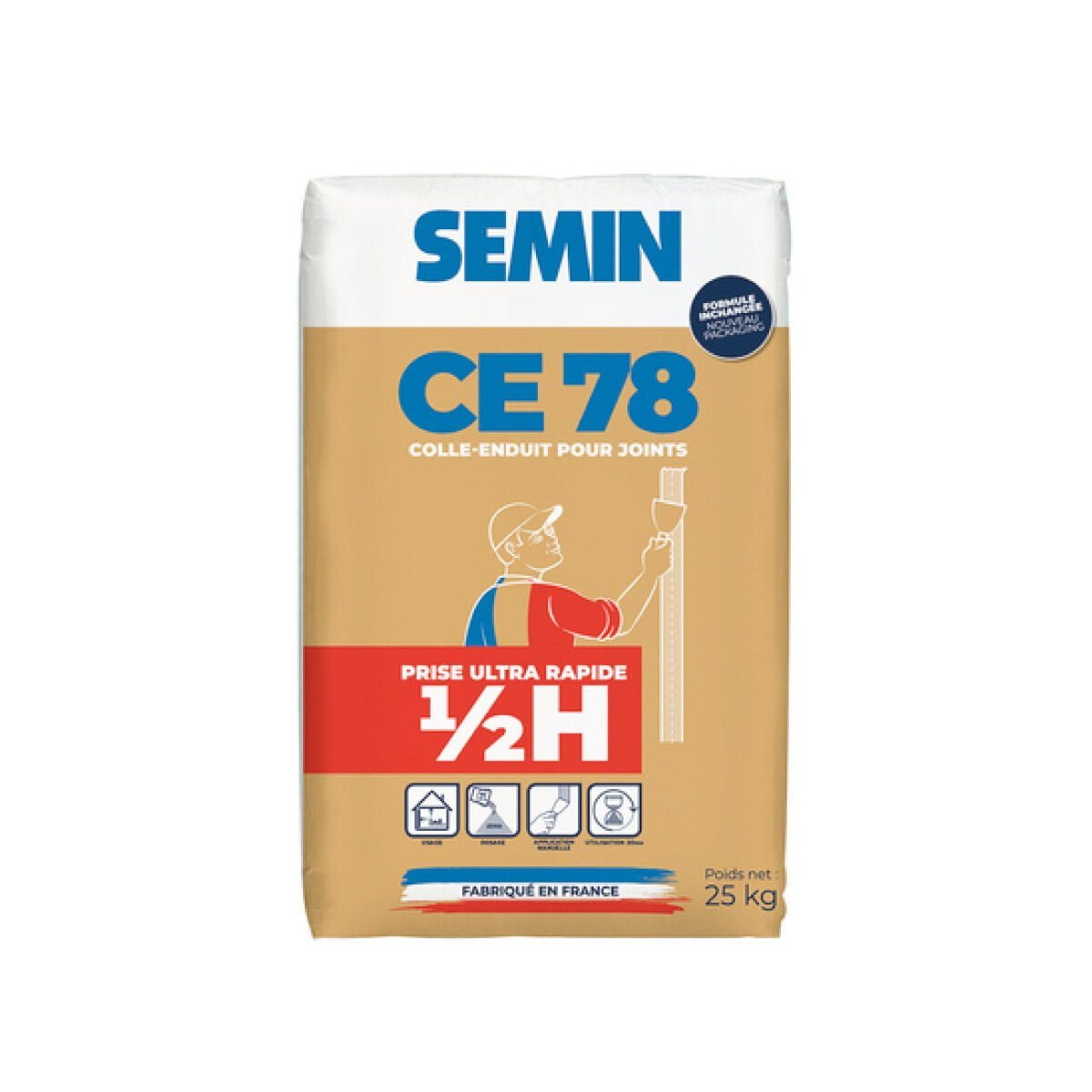 Massa de juntas CE78 1/2H SEMIN 25kg