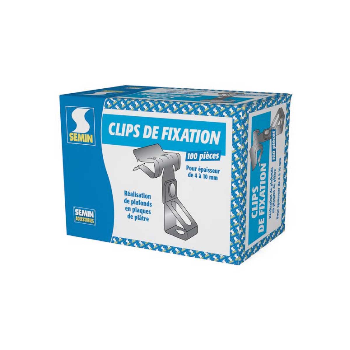 Clip de Fixação Horizontal Esp. 4 a 10mm SEMIN Cx.100 Uni.