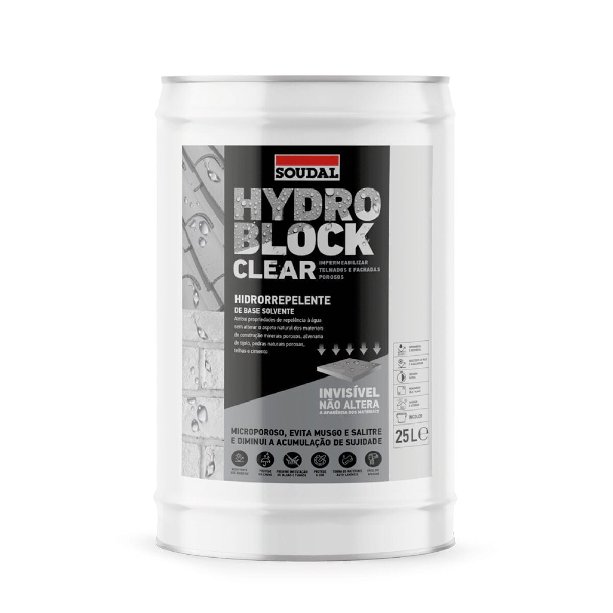 HYDRO BLOCK CLEAR Proteção Hidrorepelente SOUDAL 25L