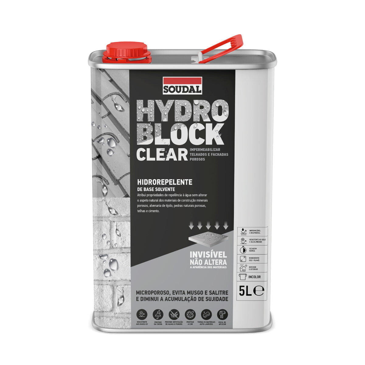 HYDRO BLOCK CLEAR Proteção Hidrorepelente SOUDAL 5L