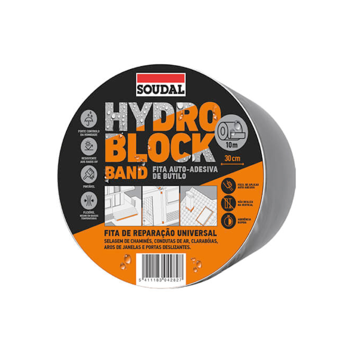 Fita Butílica HYDRO BLOCK BAND 30cm SOUDAL