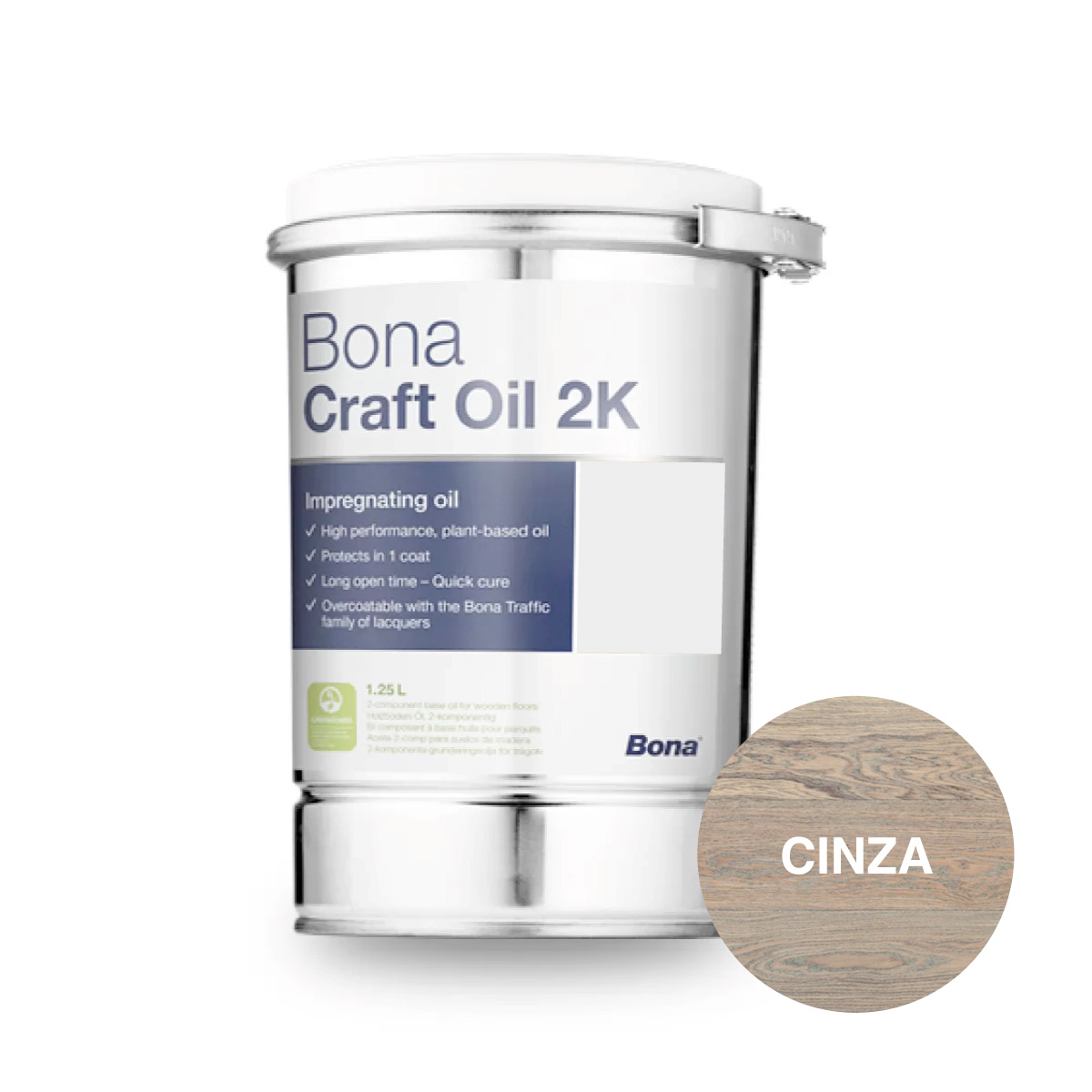 Óleo BONA CRAFT OIL 2K Cinza 1,25L