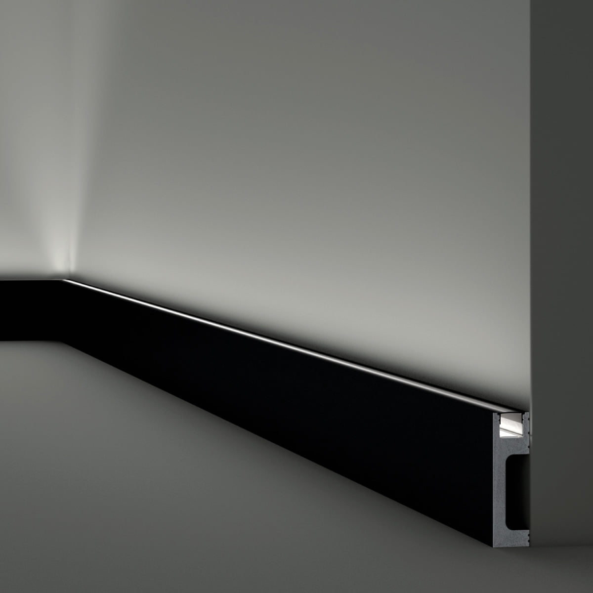 Rodapé WALLSTYL IL10 Black Edition 80x23x2000mm