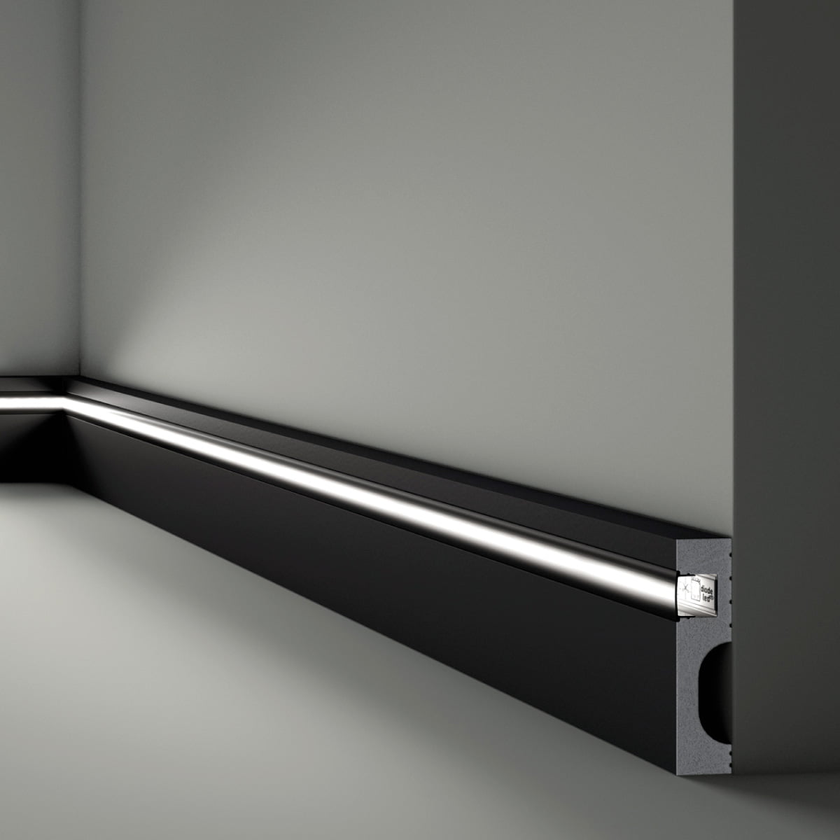 Rodapé WALLSTYL IL11 Black Edition 80x20x2000mm
