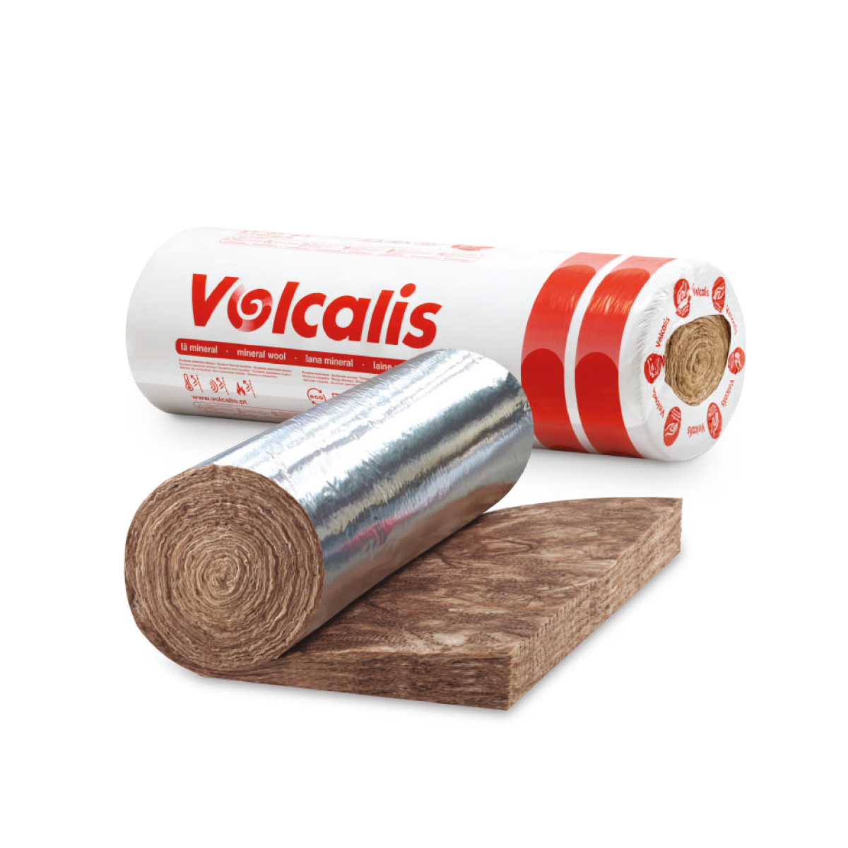 Isolamento Lã Mineral ALUMÍNIO KRAFT EASY VOLCALIS 80mm (12m²)