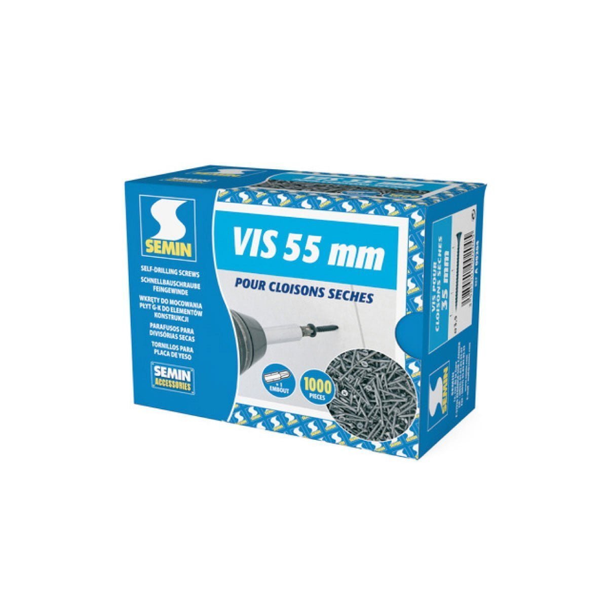 Parafuso Fosfatado SEMIN para Gesso Cartonado 4,2x55mm Cx.500 Uni.