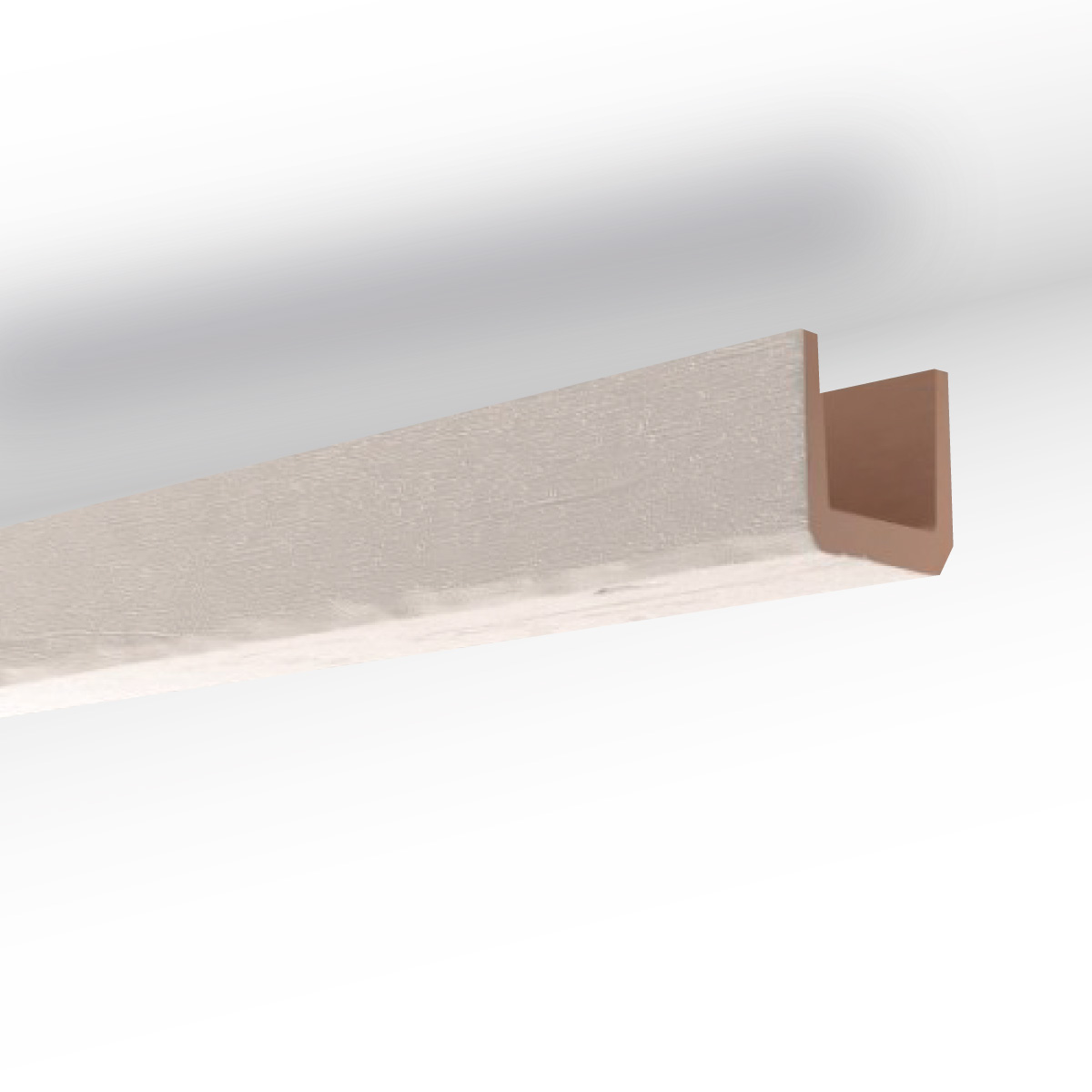 Viga Decorativa Imitação Madeira Branca Poliuretano NOMABEAM® 15x15cm 2m
