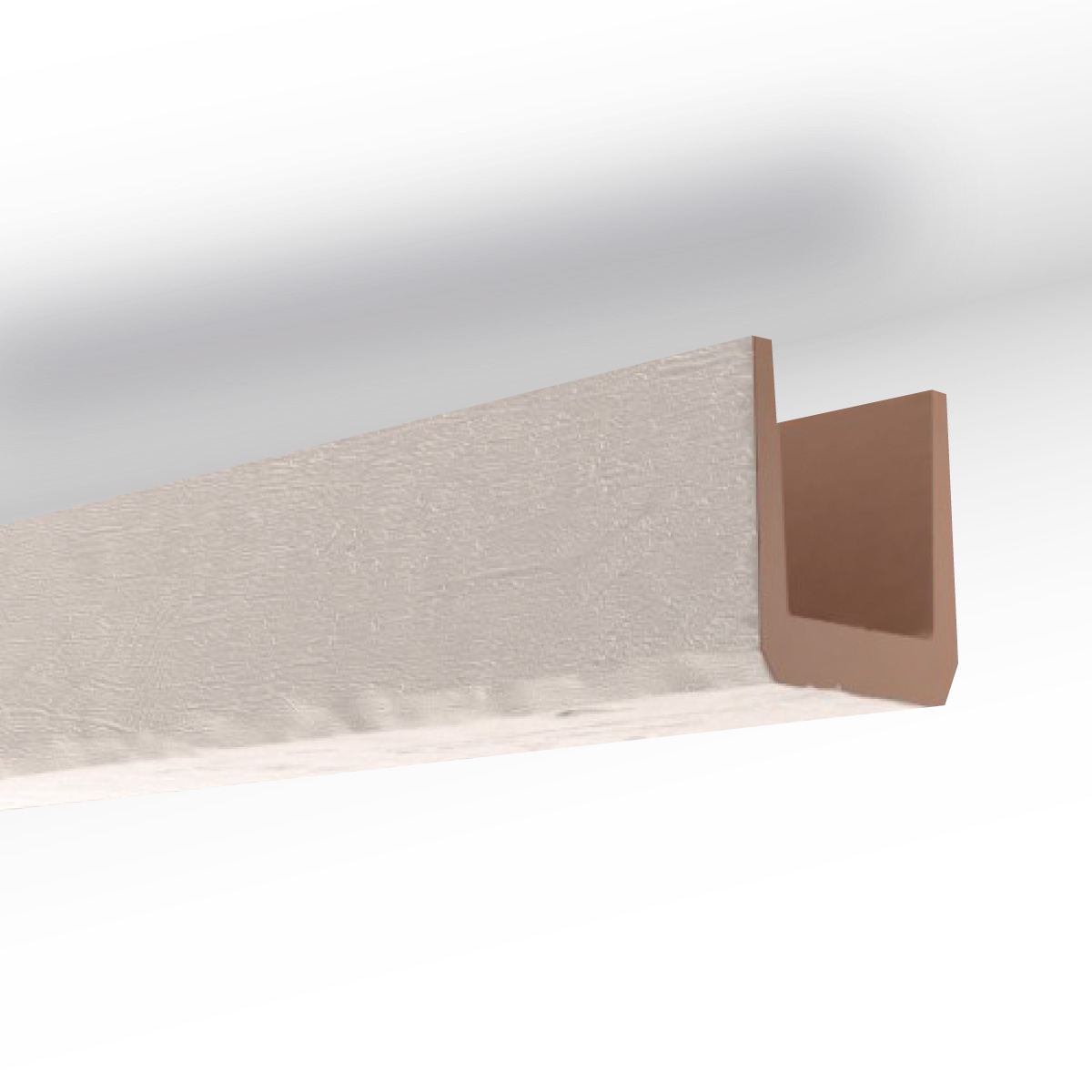 Viga Decorativa Imitação Madeira Branca Poliuretano NOMABEAM® 21x23cm 3m