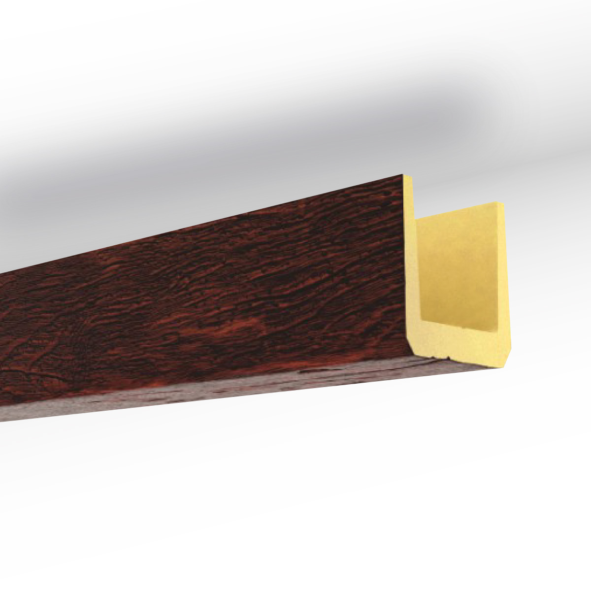 Viga Decorativa Imitação Madeira Nogueira Poliuretano NOMABEAM® 21x23cm 3m