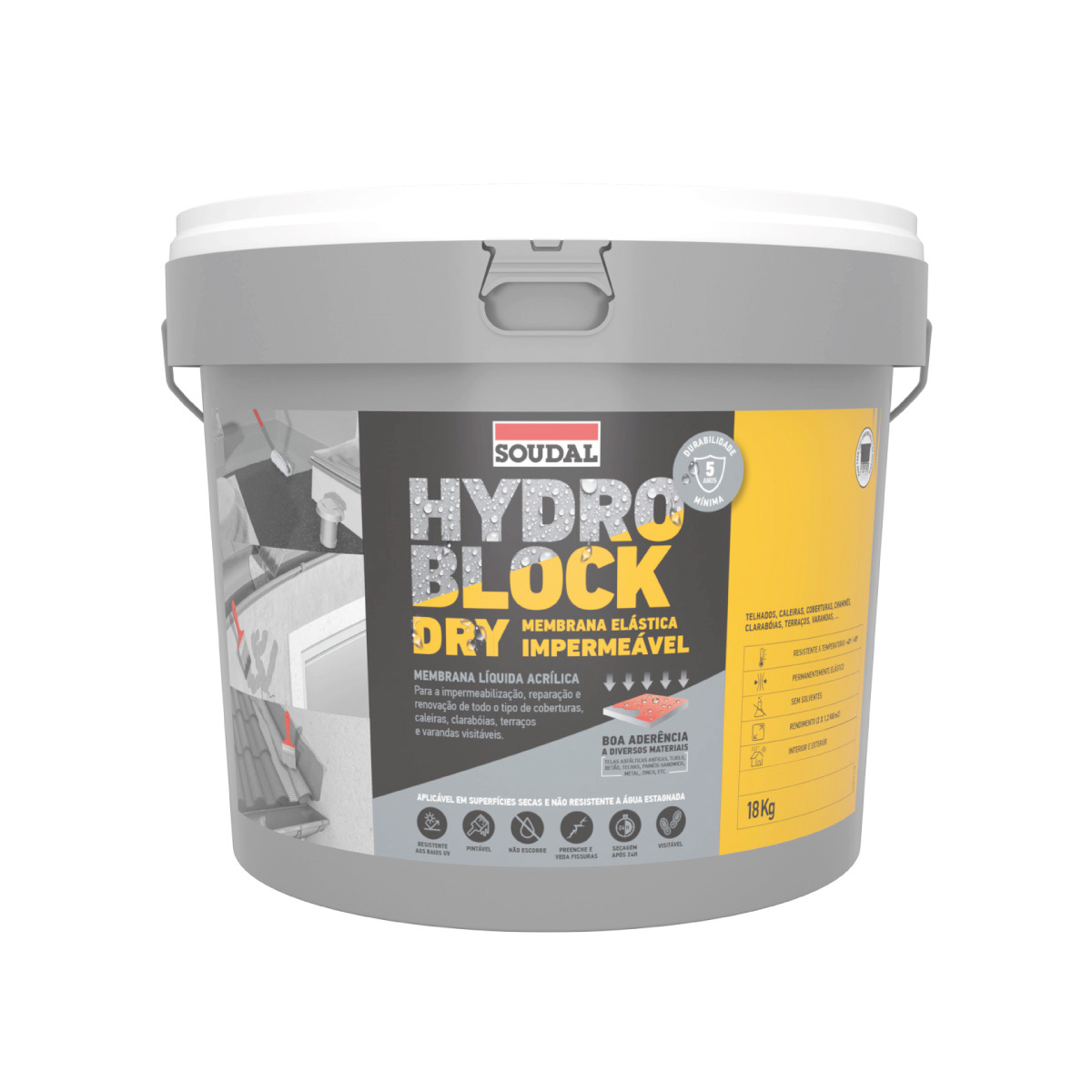 Impermeabilizante HYDRO BLOCK DRY Cinza 18kg SOUDAL