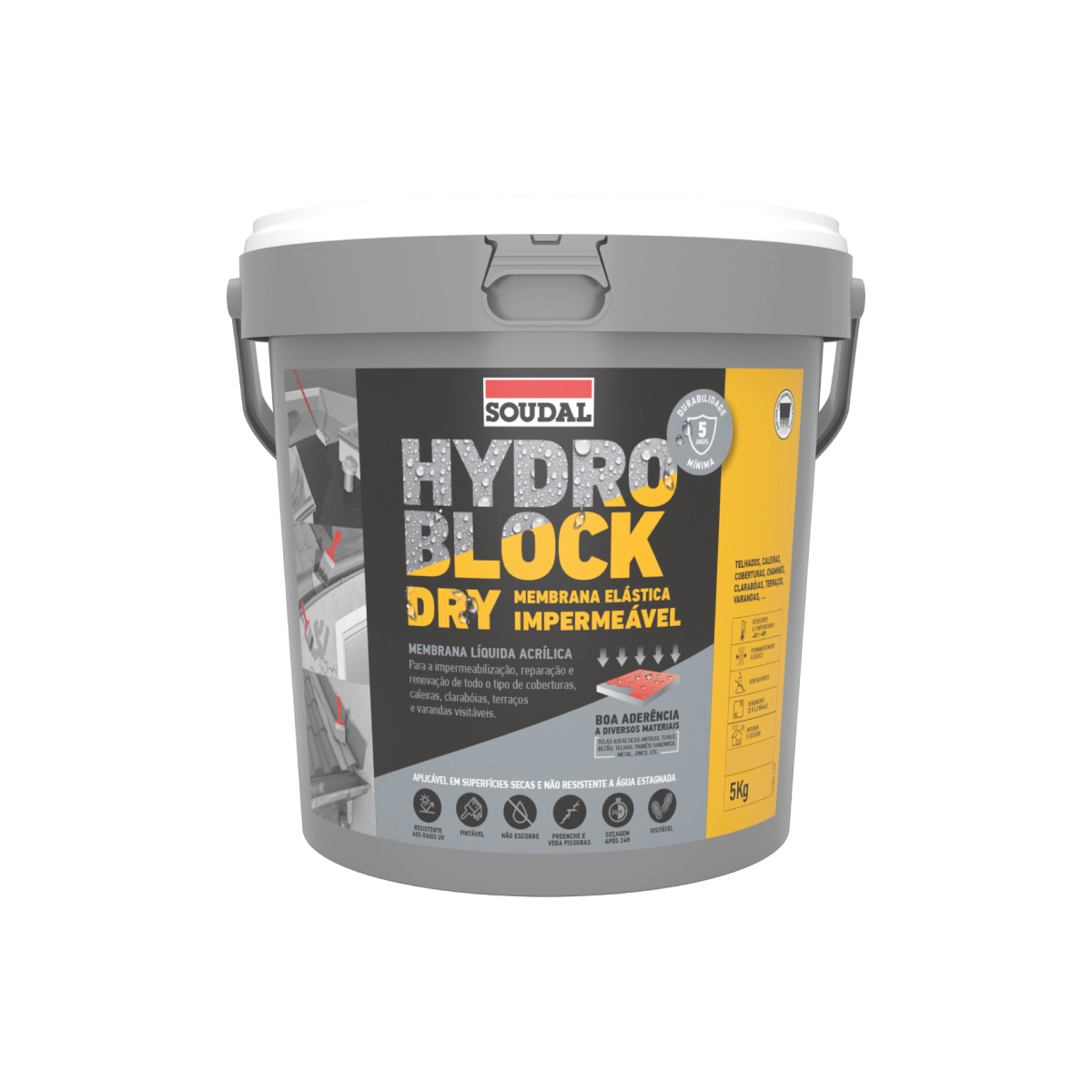 Impermeabilizante HYDRO BLOCK DRY Terracota 5kg SOUDAL