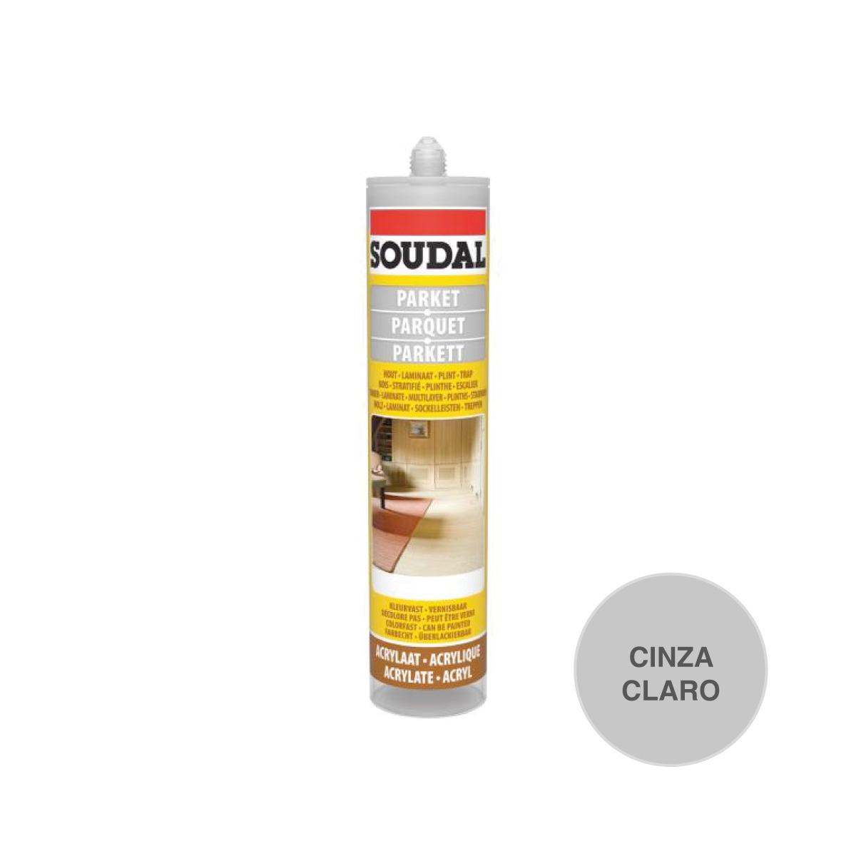 Selante Acrílico Madeira Cinza Claro SOUDAL 300ml