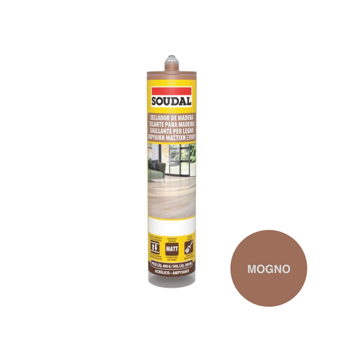 Selante Acrílico Madeira Mogno SOUDAL 300ml