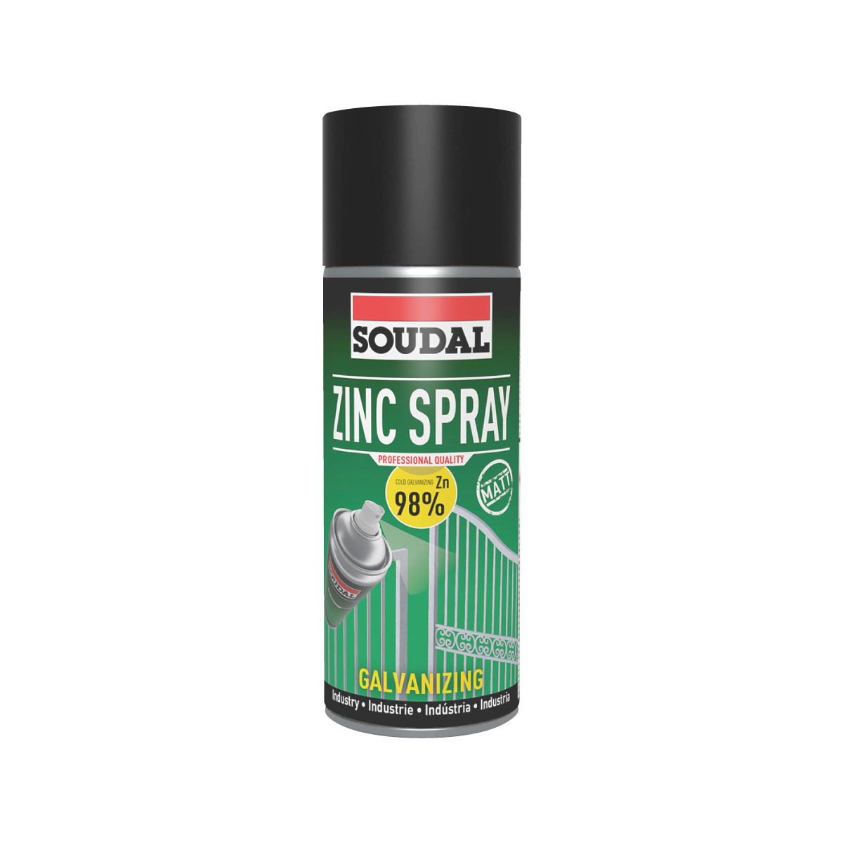 Spray Zinco Galvanizado a Frio Acrílico 400ml SOUDAL