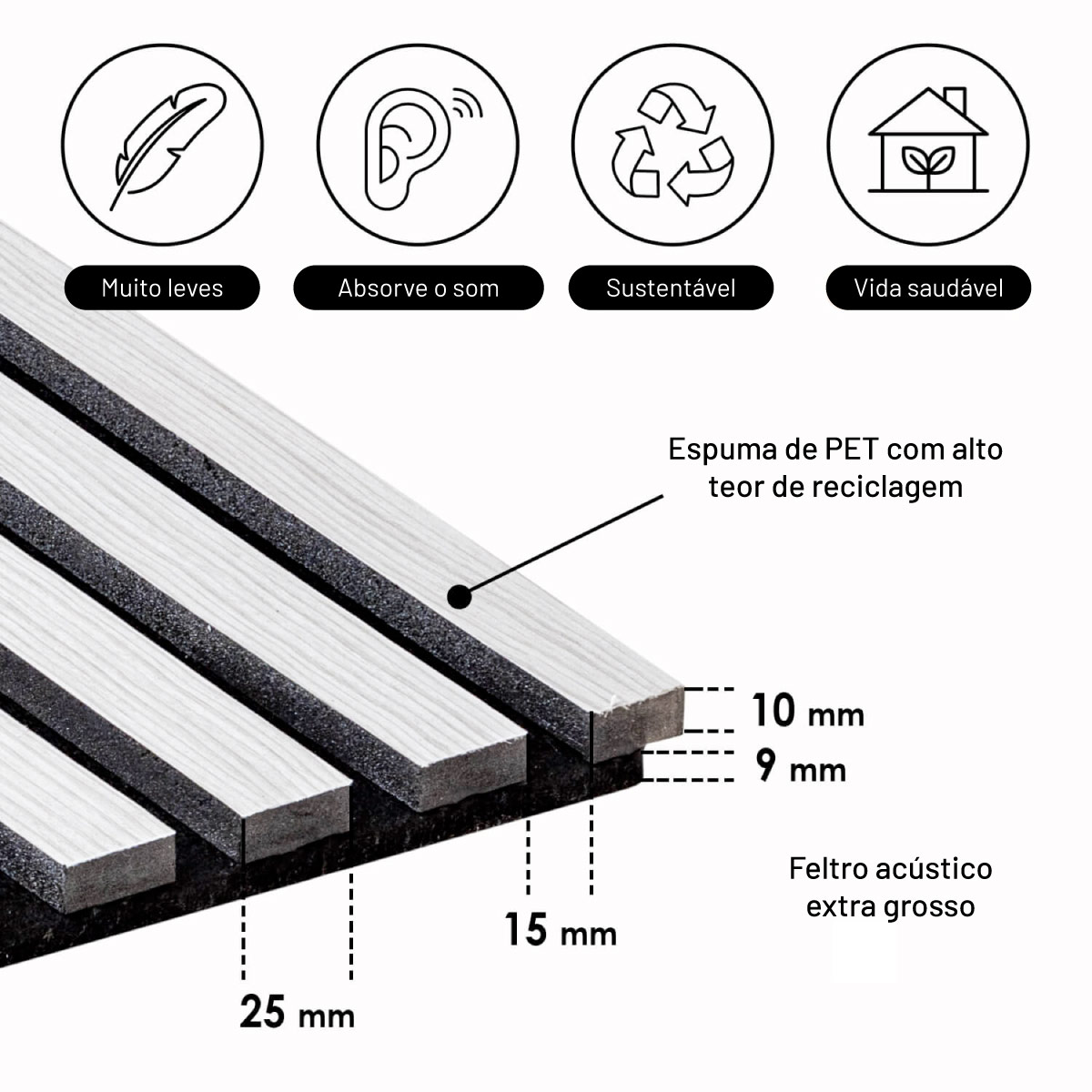Painel Ripado SELITSTYLE Cinza 2600x565x19mm - Image 4