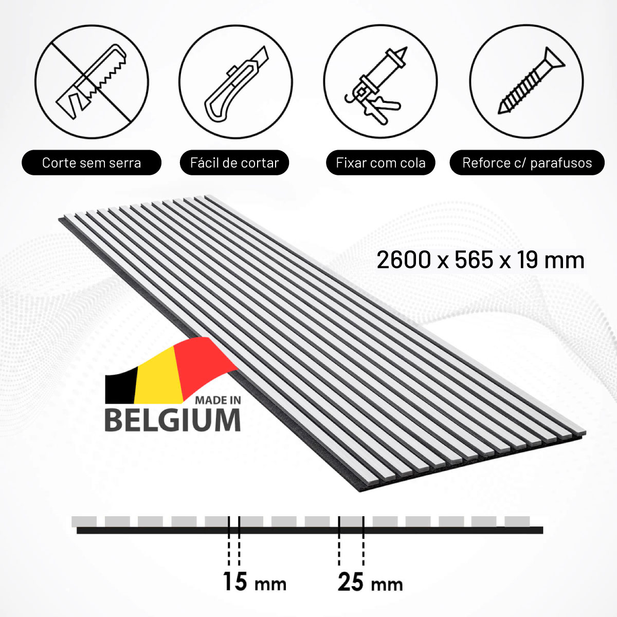 Painel Ripado SELITSTYLE Cinza 2600x565x19mm - Image 3