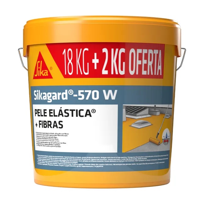 Pele Elástica +FIBRAS SIKAGARD-570 W Branco (18+2) 20kg